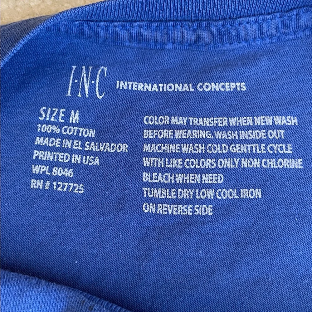 INC International Concepts Y2K Affliction Style Blue T-Shirt Men’s Medium - Picture 4 of 6